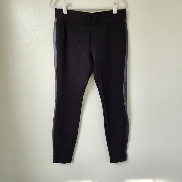 WHBM Faux Leather Panel Ponte Legging Size M - Picture 2 of 7